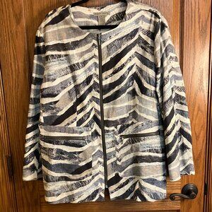 Sharon Young Navy, Grey & White Jacket Size Extra Large XL